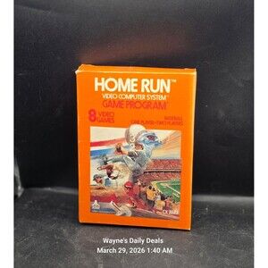 Atari 2600 Home Run CX-2623 Complete in Box CIB w/ Manual Tested & Working